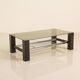 Table basse italienne rectangulaire deux étages 80's