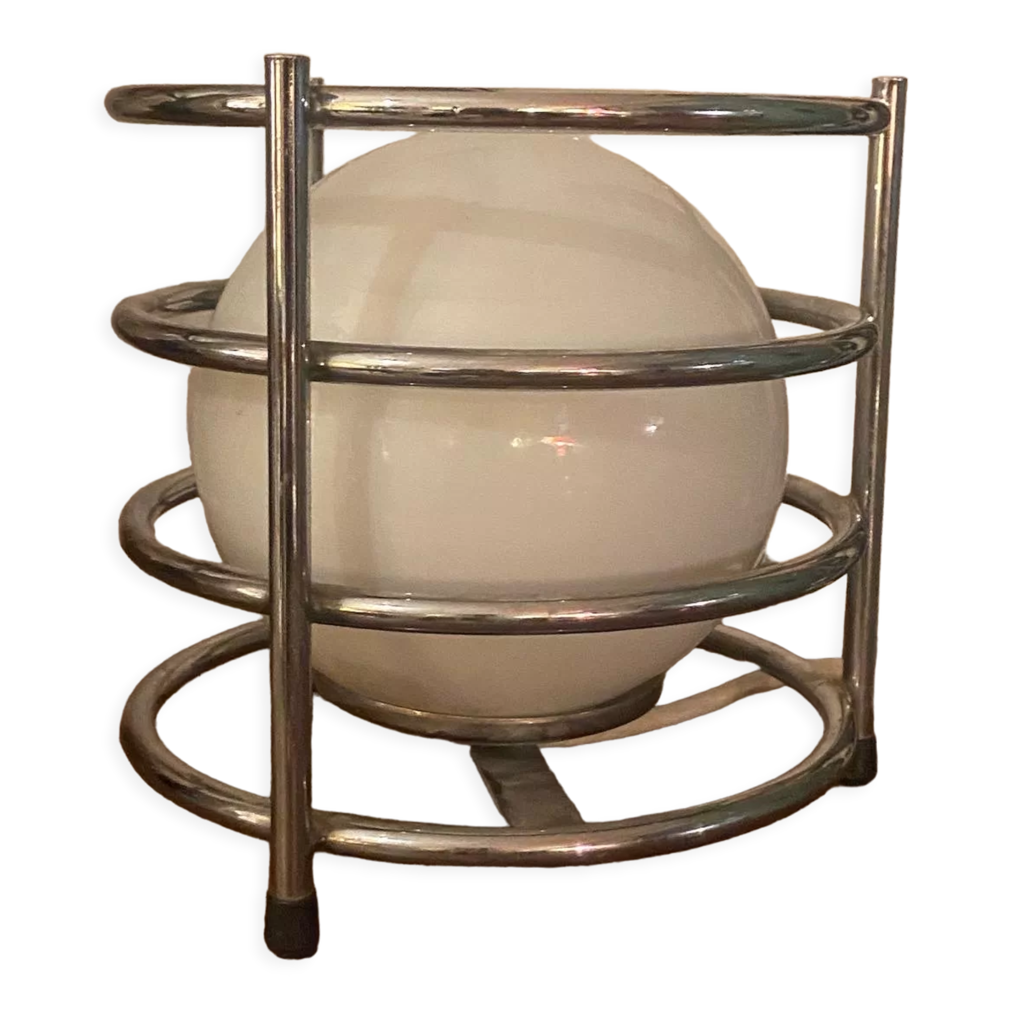 70s lamp chrome and opaline