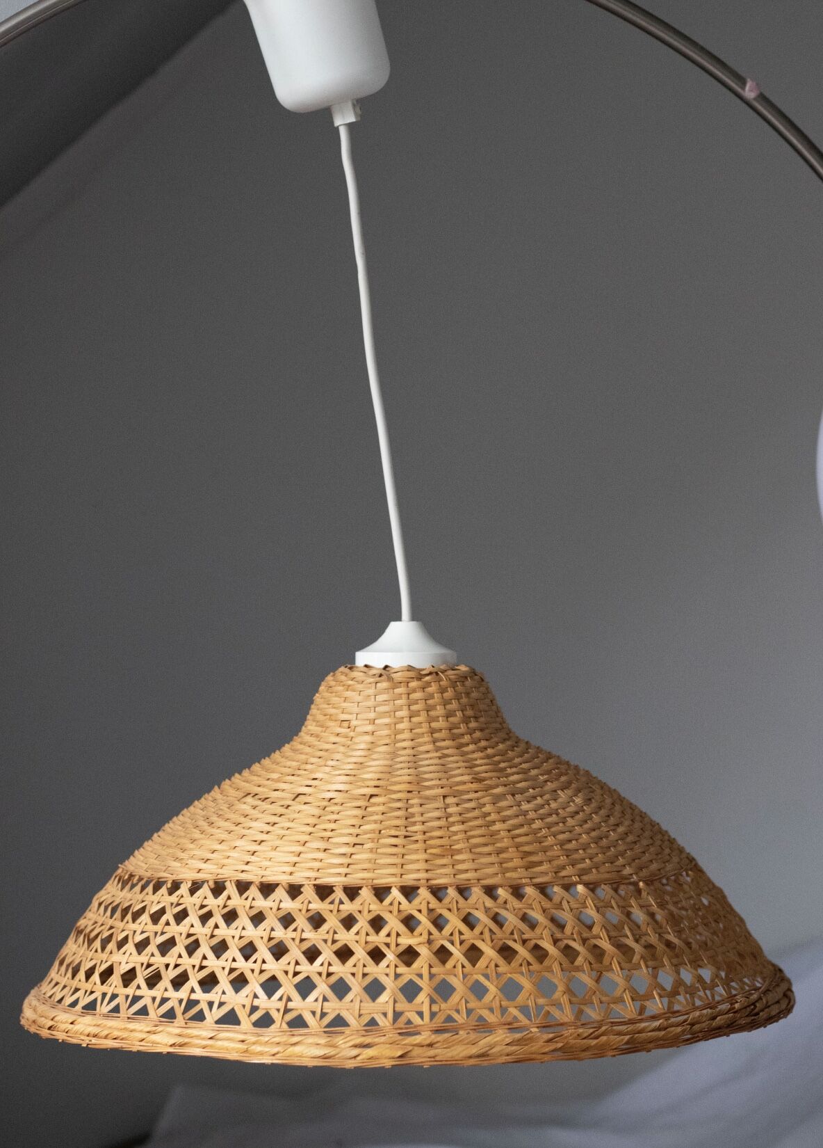 Vintage rattan wicker pendant lamp
