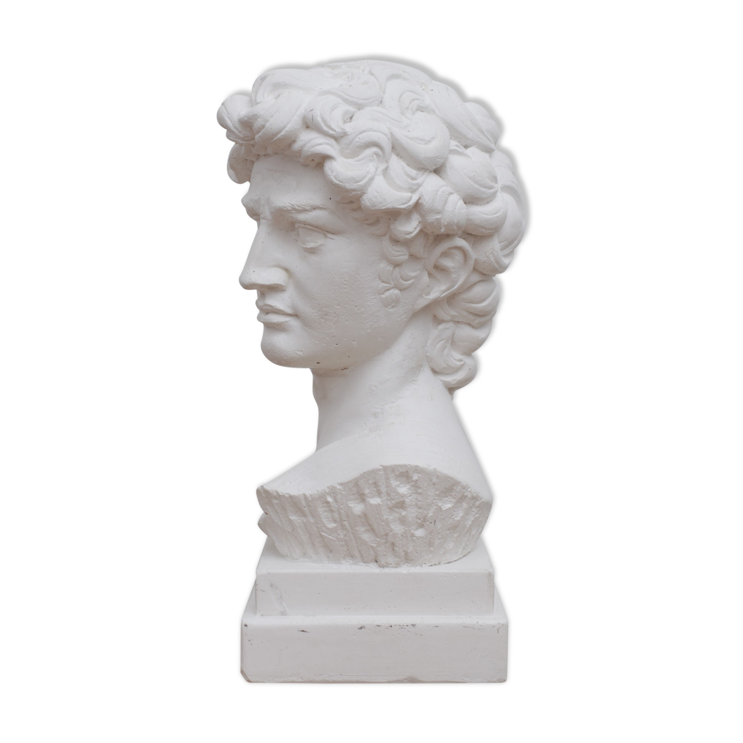 David head in waxed white plaster