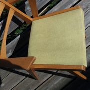 Bridge chair with armrests Scandinavian style yellow skaï