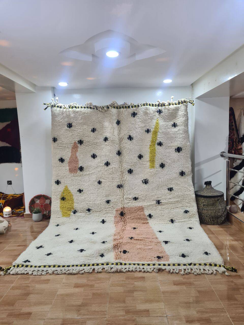 Handmade wool Berber rug 300X200 cm