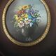 Miniature hand painted by Rolu bouquet of flowers mid 20th century wooden frame
