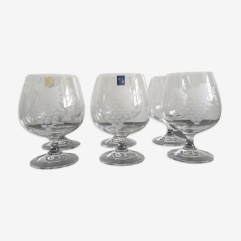 Engraved crystal tasting glasses Maitre Cristallier BOURDON