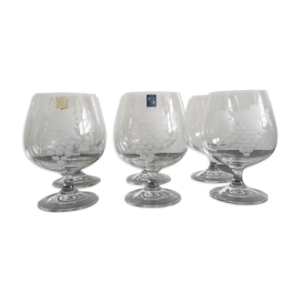 Engraved crystal tasting glasses Maitre Cristallier BOURDON