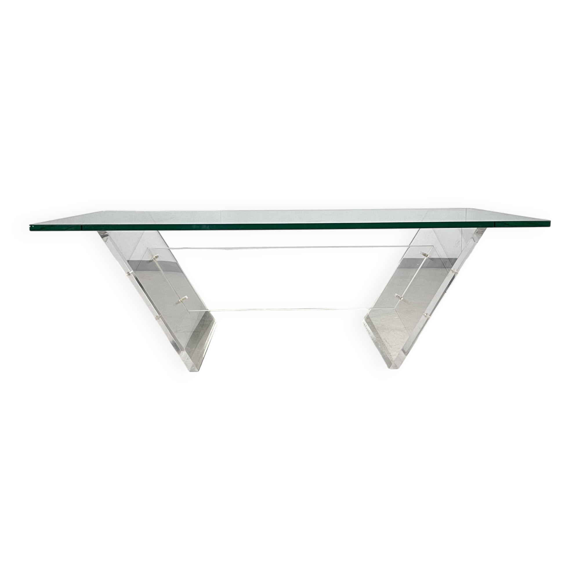 1970s plexiglass coffee table