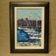 Oil painting on marine canvas sailing port Ginette Miraillet