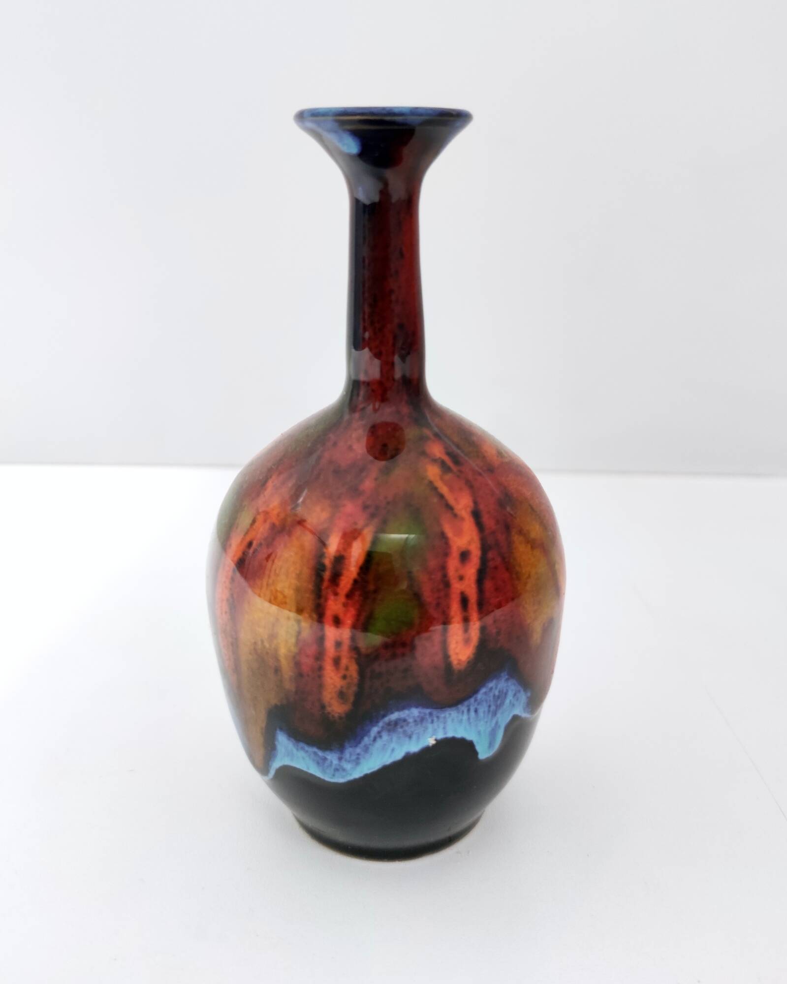 Glazed Earthenware Vase by Giovanni Poggi for San Giorgio Albisola Ceramics