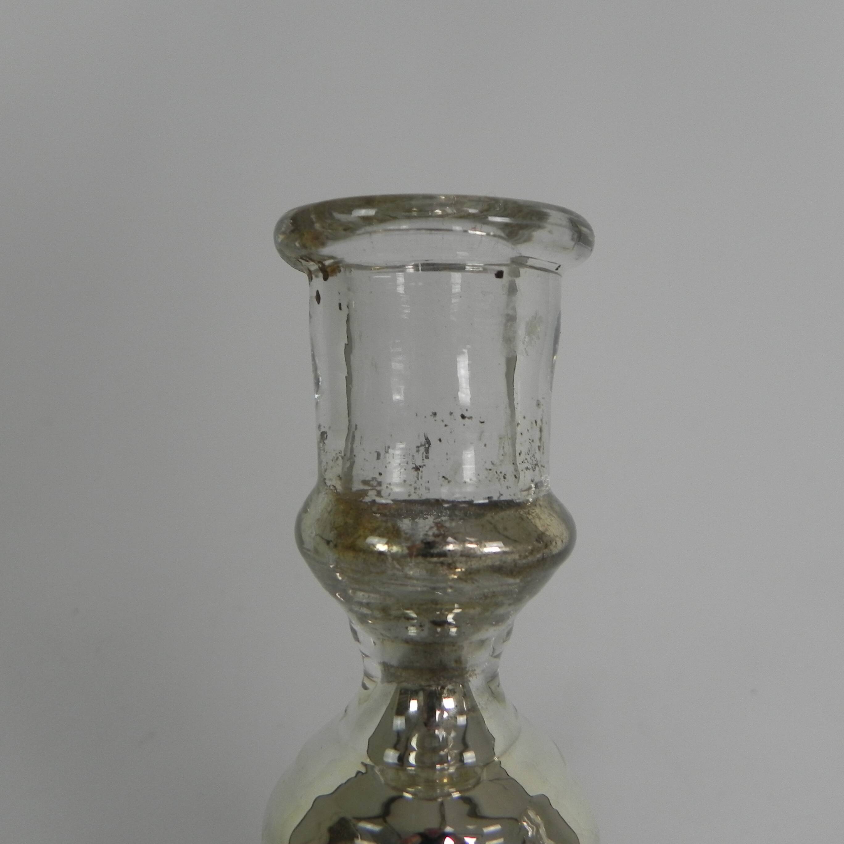 Set of 2 mercury candlesticks, circa 1900 (poor man's silver)