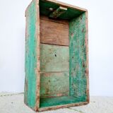Patinated green wooden box