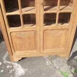 Glass cabinet art deco period library in oak