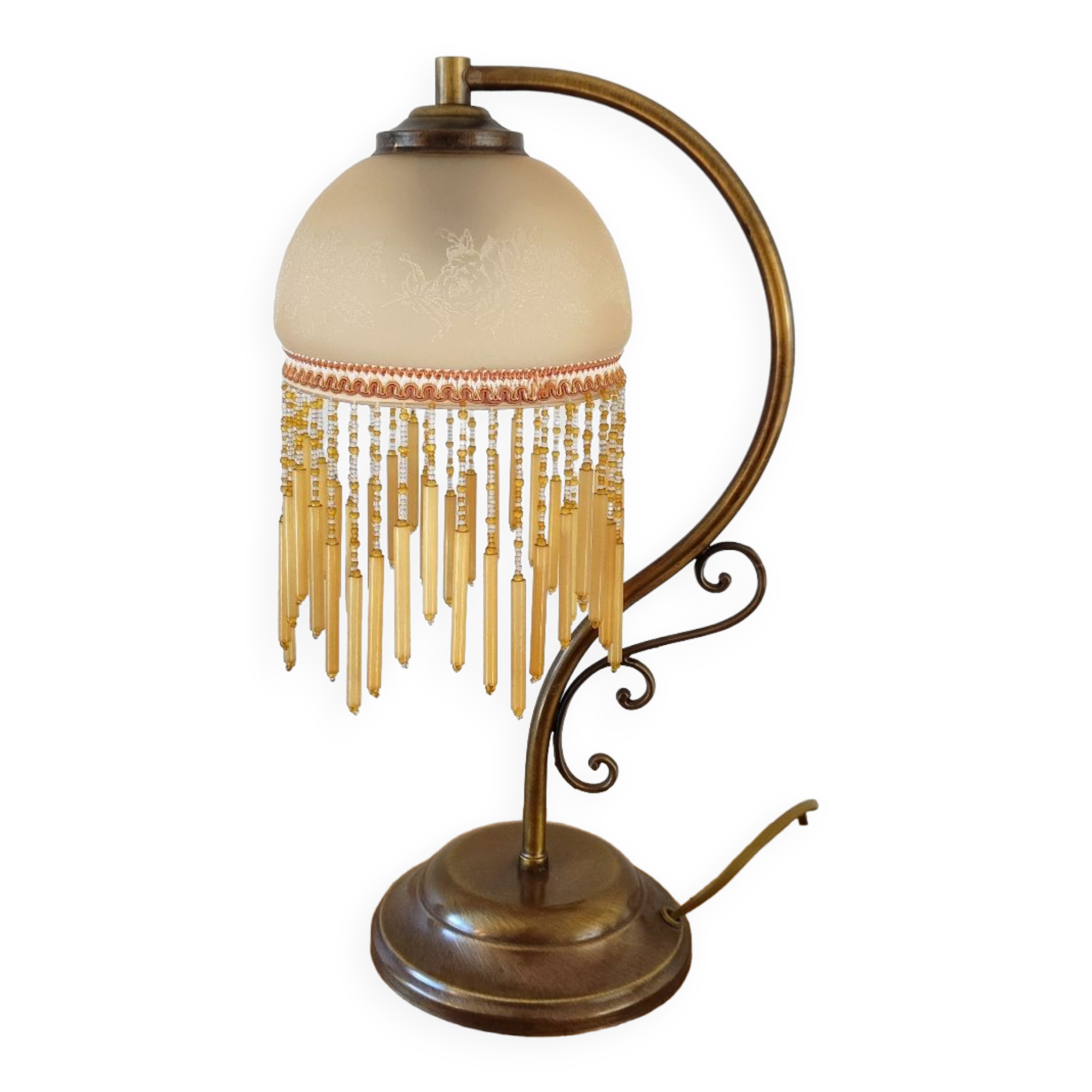 Lamp in glass paste and tassels
