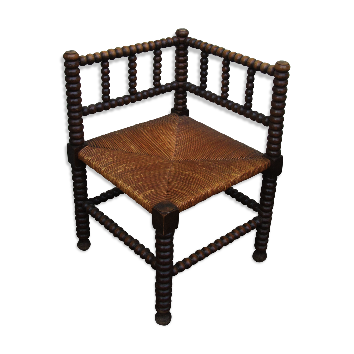 Off-white oak corner armchair