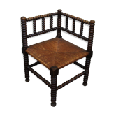 Off-white oak corner armchair