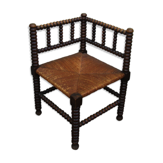 Off-white oak corner armchair