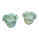 Vintage cabbage barbotine salt and pepper shaker duo