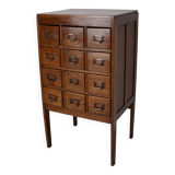 Antique Dutch Oak Apothecary Cabinet or Filing Cabinet, 1930s