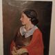 Tableau antique portrait féminin huile sur toile ennio pozzi (1893-1972)