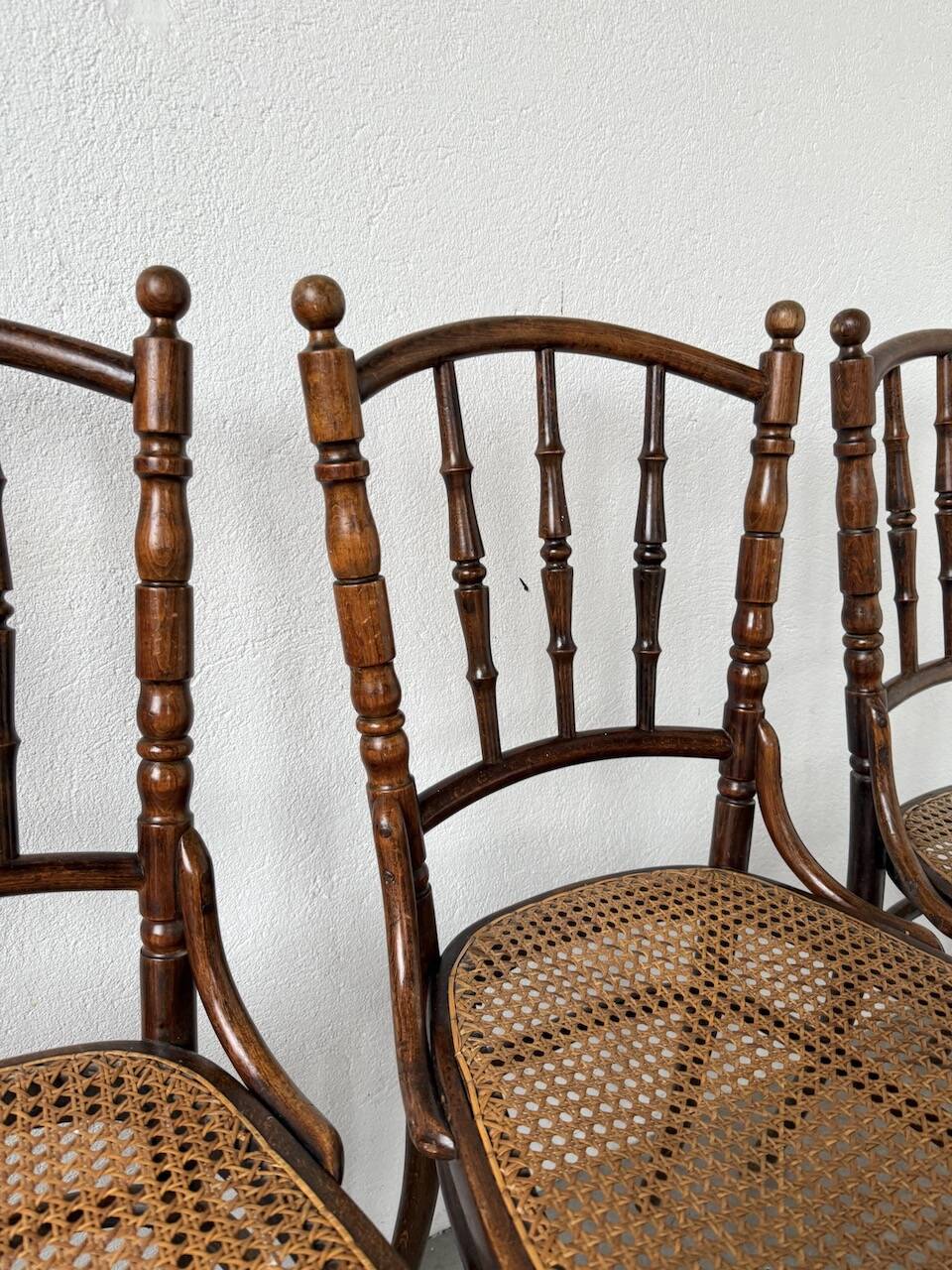 Set of 4 Fischel cane bistro chairs