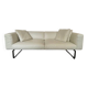Cassina two-seater sofa in white leather, designer Lissoni, plus 3 white leather cushions