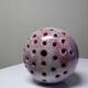 Glazed terracotta flower holder signed PB 86, vintage 1980s.
