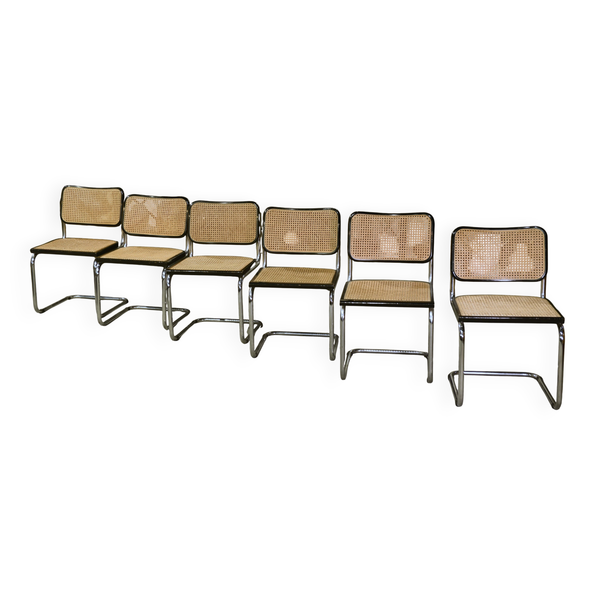 Ensemble de 6 chaises Cesca B32 de Marcel Breuer 1970’s