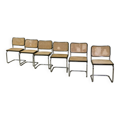 Ensemble de 6 chaises Cesca B32 de Marcel Breuer 1970’s