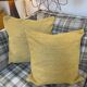 Housse de coussin en velours moutarde 40x40 cm