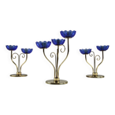 Set of three candle holders by Gunnar Ander for Ystad-Metall – Sweden, 1950s