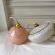 Suspension glass ball of Clichy pink 20s