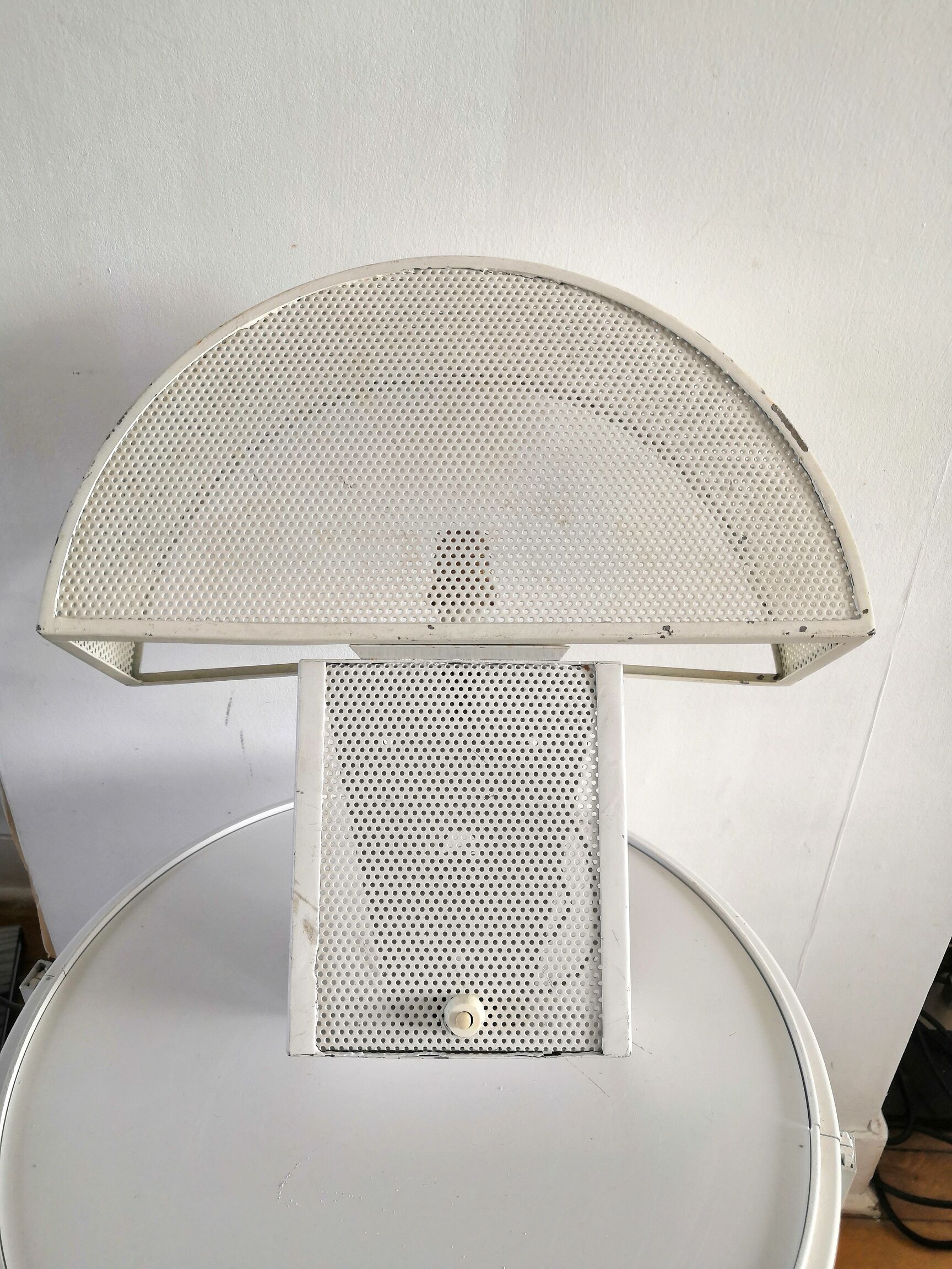 Mushroom wall lamp in perforated metal design 60s