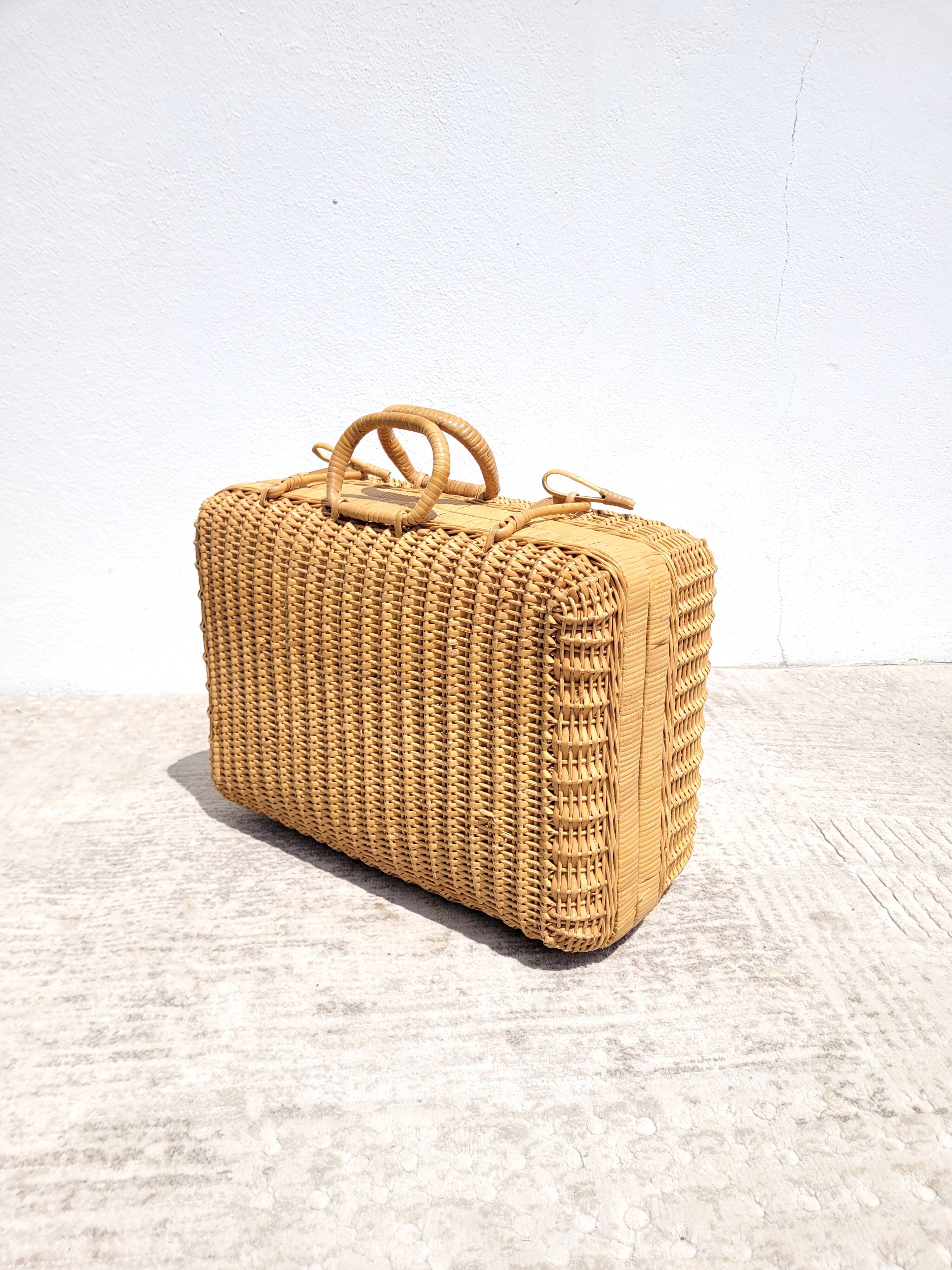 Braided rattan briefcase suitcase