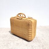 Braided rattan briefcase suitcase