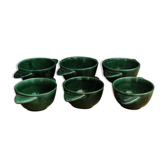 Lot of 6 ear bowls in faience of Saint Clement