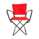 Old Folding Armchair Tube Metal Black + Red Fabric 70s Vintage