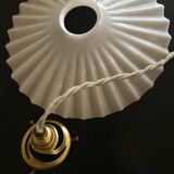 Pleated opaline portable lamp, 2 M fabric cable