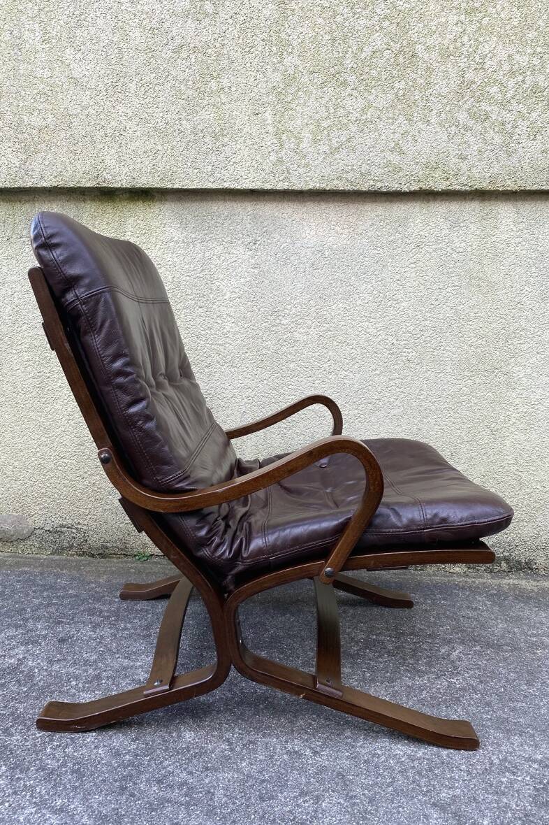 Siesta designer armchair, Scandinavian, leather, 1960s, 70s