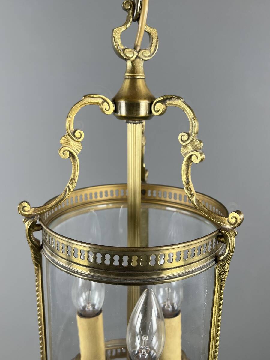 Louis XVI style lantern in bronze and glass, 20th century