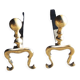 Old brass chenets foot in cabriole