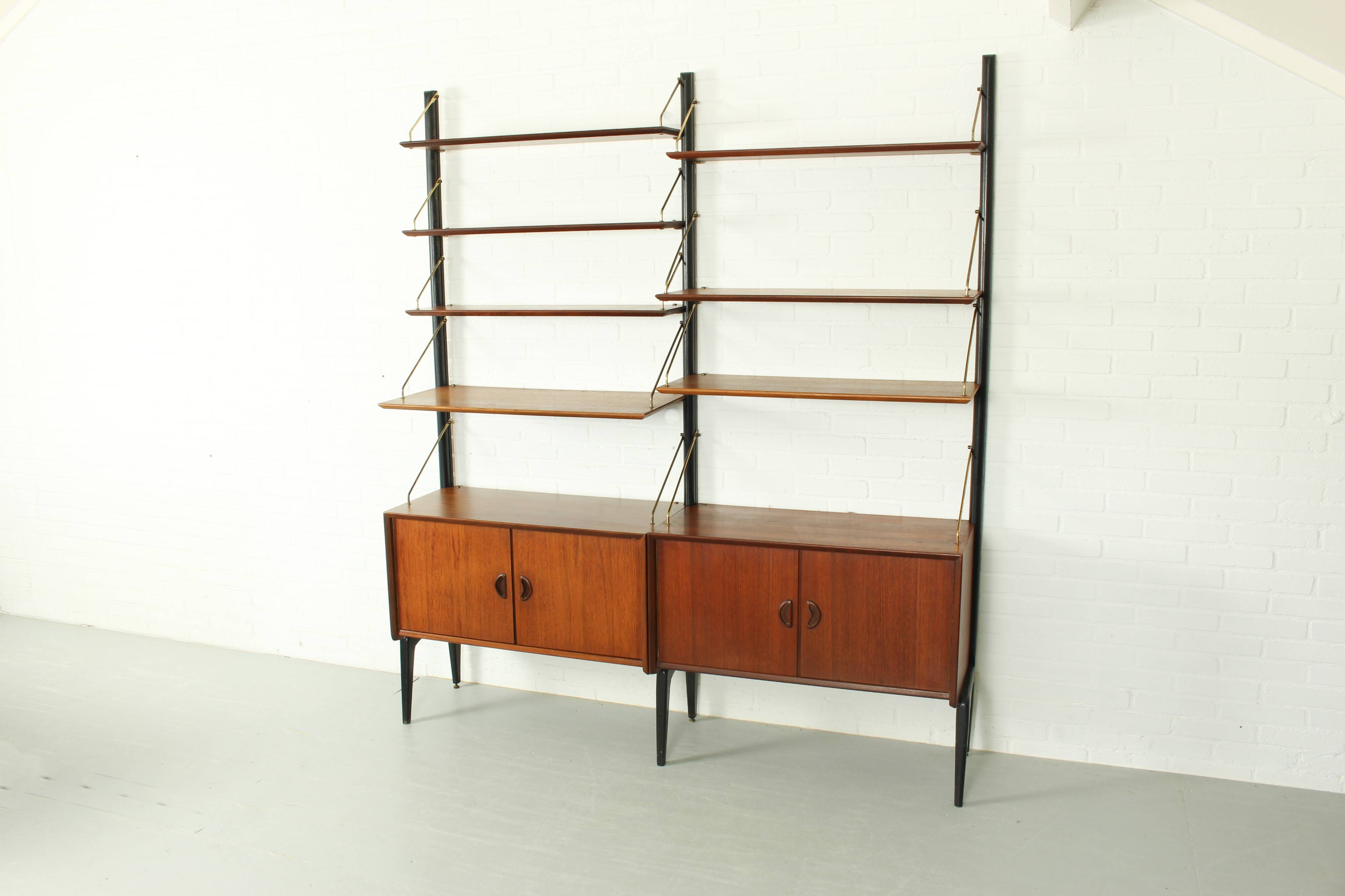 Teak Modular Wall System by Louis van Teeffelen for WéBé, 1955