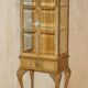 Pair of Art Deco display cabinets circa 1920 in light walnut with Cabriolet legs.