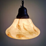 Art Deco suspension in marbled opaline, Scailmont (Belgium), 1920-30