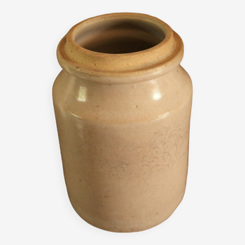 Pot vintage grès vernissé beige rose