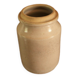 Vintage pink beige glazed stoneware pot