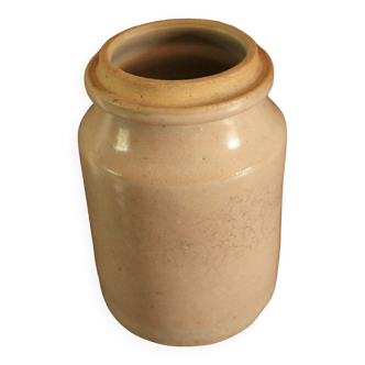 Pot vintage grès vernissé beige rose