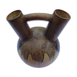 POLYCHROME GLAZED CERAMIC PITCHER - PROBABLY DENBAC TO CHECK