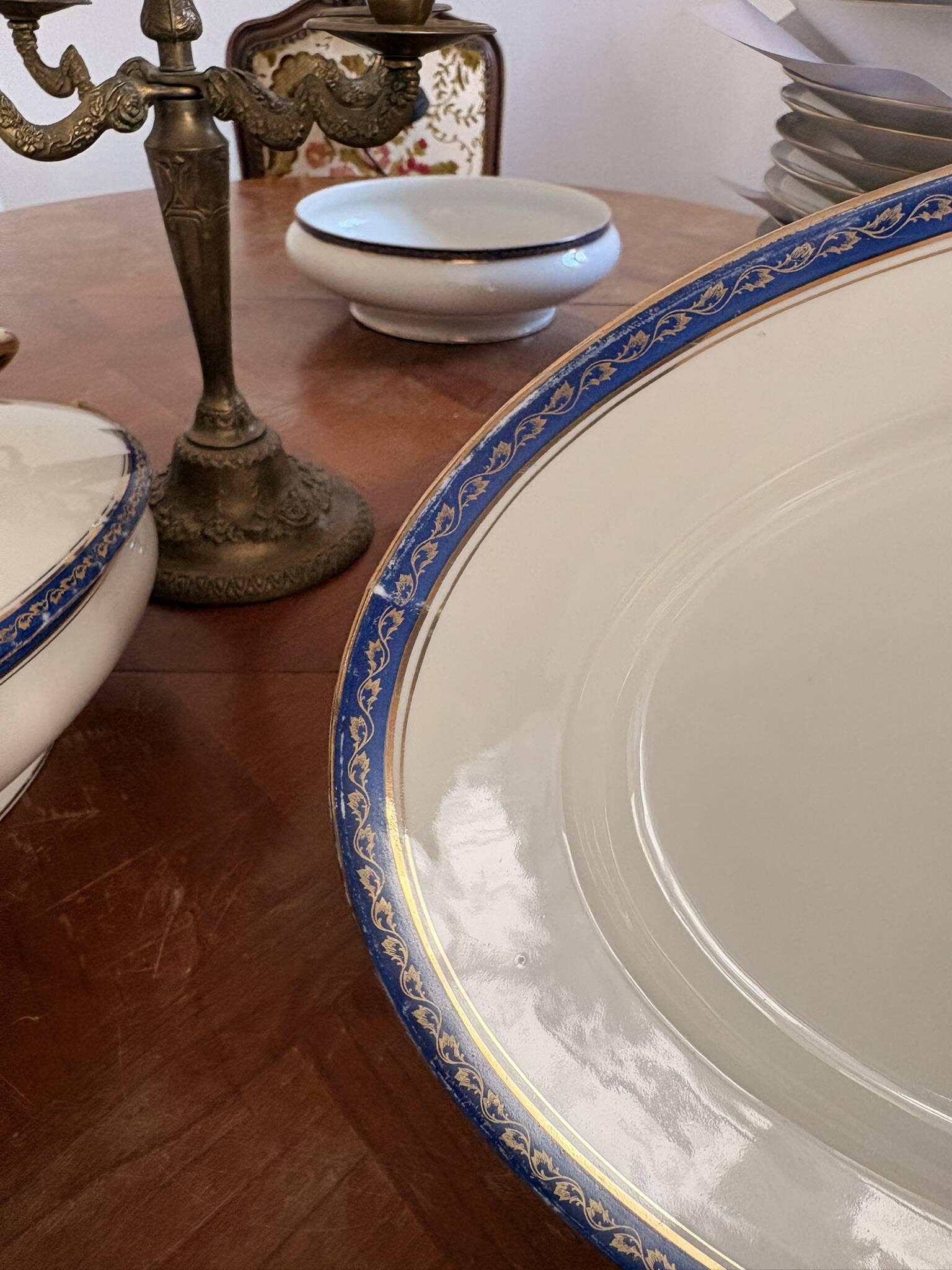 Old Oval Plate 34x23cm Limoges Porcelain Betoule & Legrand