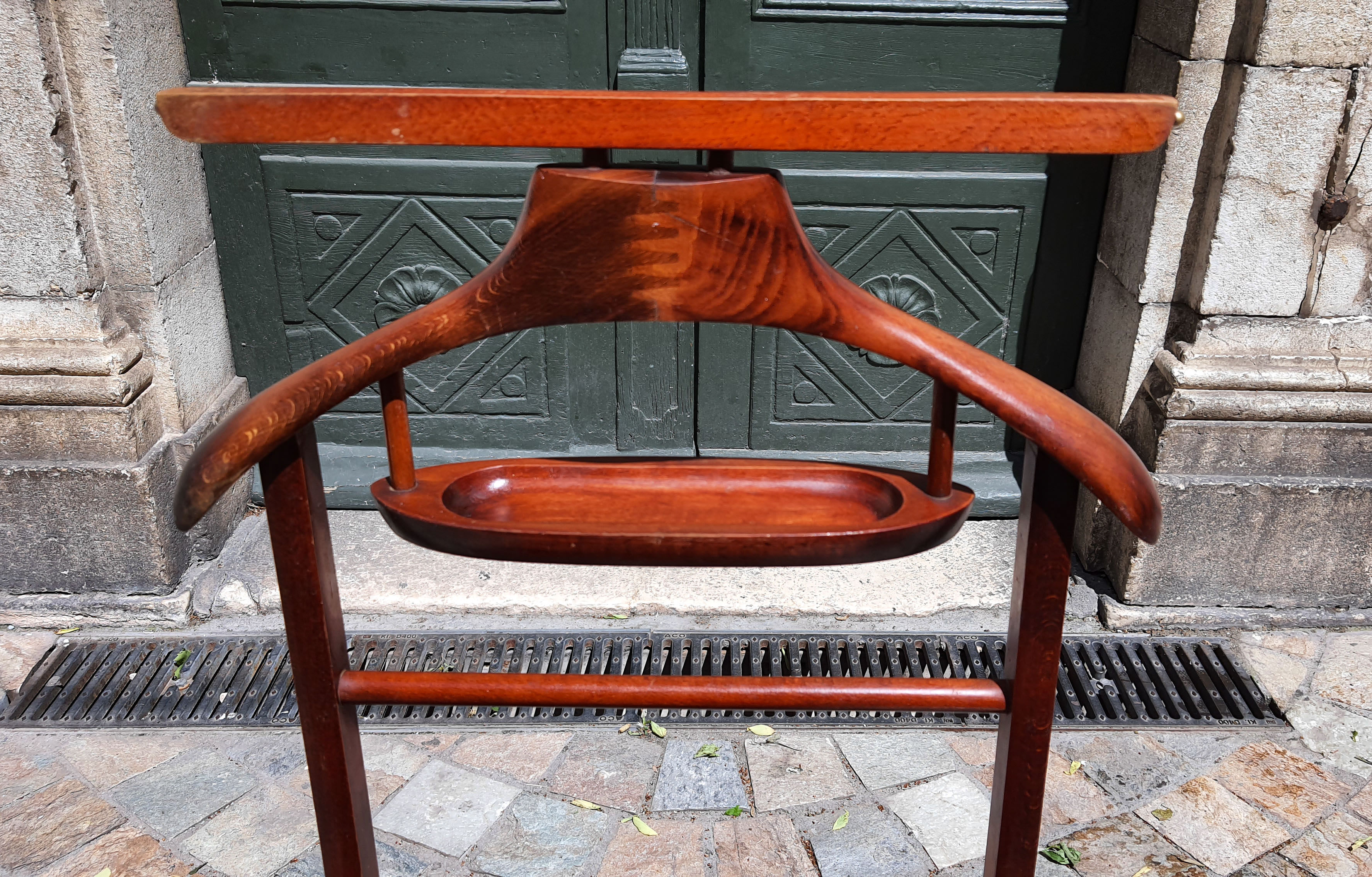 Wooden night valet and brass wheels