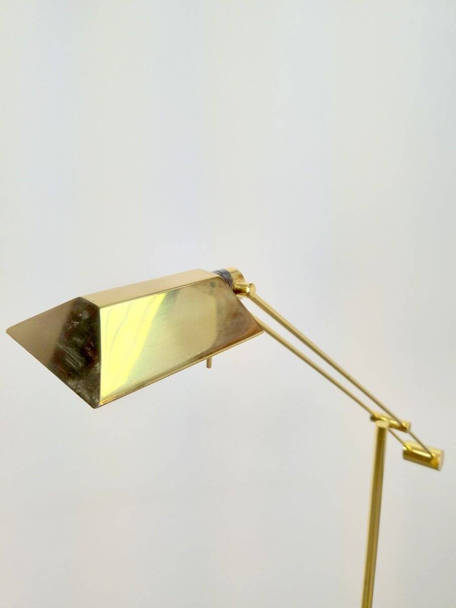 Brass Balance Reading Floor Lamp from Sölken Leuchten, 1980s