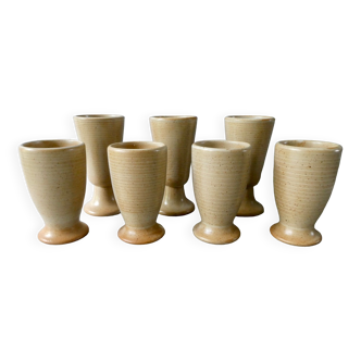 7 stoneware mazagrans, 70s-80s